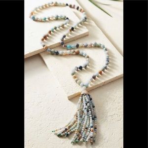 KENNETH JAY LANE AMAZONITE TASSEL NECKLACE